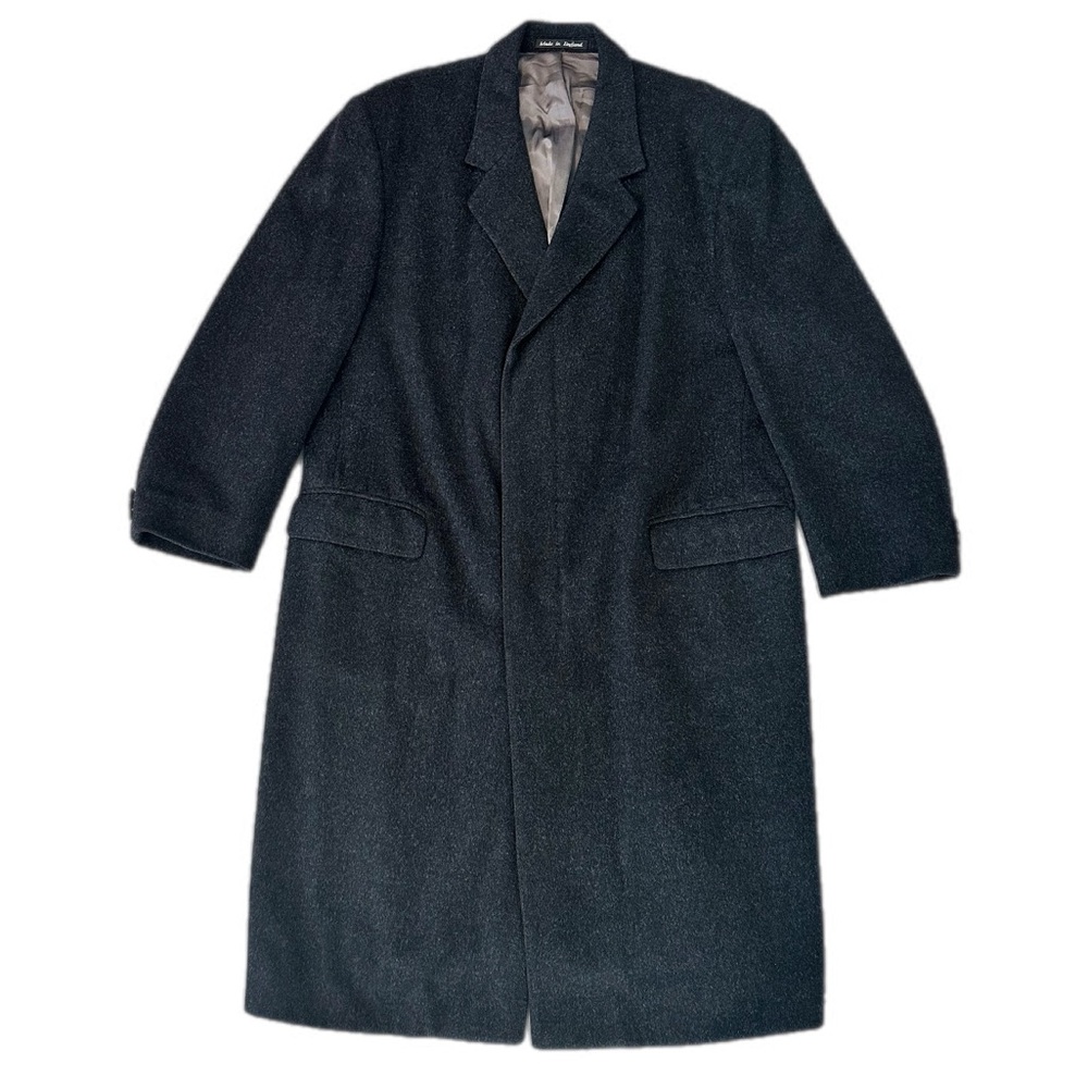 Mens Vintage Kindler charcoal grey Pure New Wool/viscose lining coat England, 44